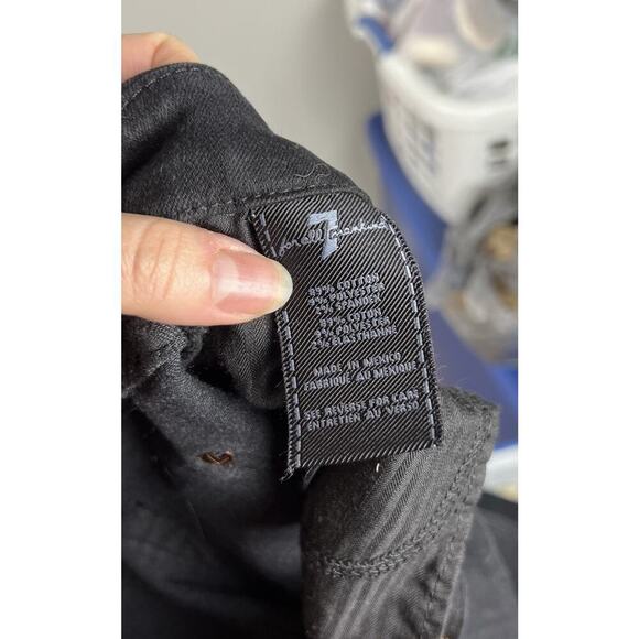 7 For All Mankind Midrise Bootcut Black Denim Jeans Size 27 Stretch Women’s - Picture 3 of 5